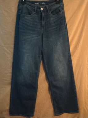 Old Navy Dark Blue High-Rise WOW Wide Leg Straight Jeans